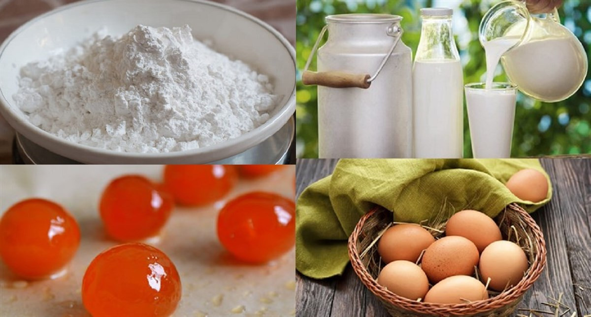 Nguyên liệu làm bánh bông lan trứng muối từ bột trộn sẵn Meizan