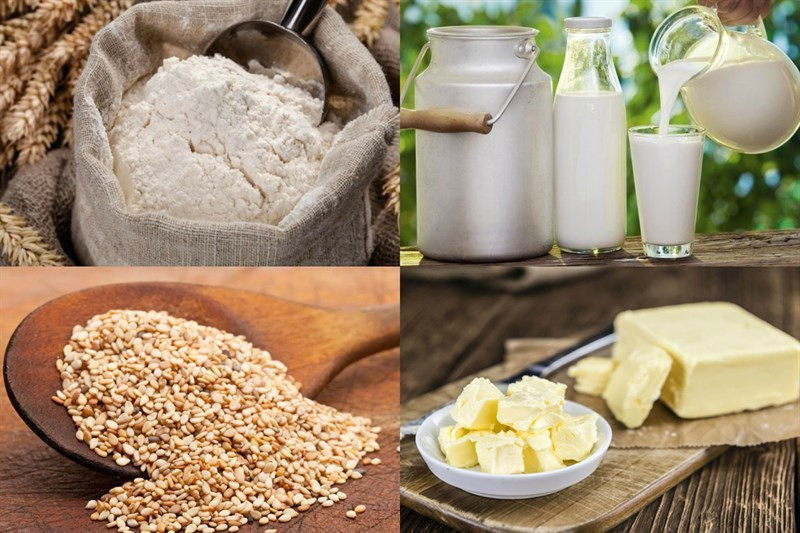 Nguyên liệu làm bánh bột mì hấp