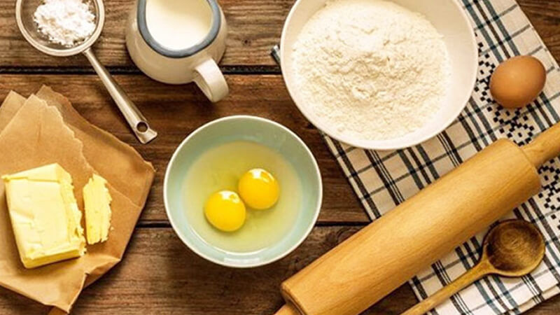 Nguyên liệu làm bánh rán Doraemon không nhân