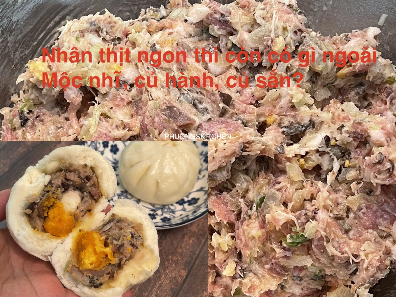 Nhân bánh bao thịt hấp dẫn, chuẩn vị truyền thống