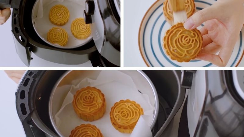Nướng bánh lần một, quết trứng và nướng lần hai để bánh vàng ươm