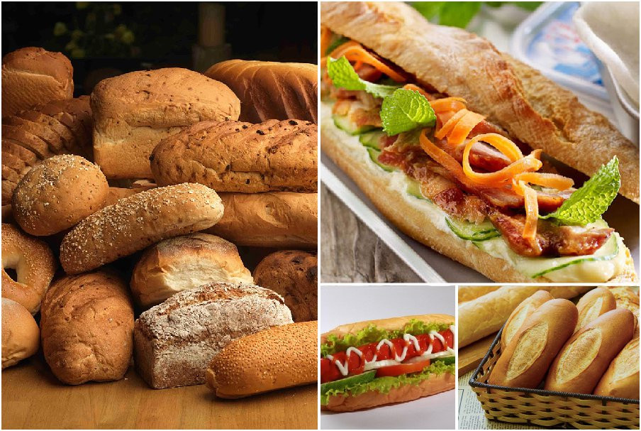 Phân loại và nguyên liệu phong phú bên trong ổ bánh mì, thể hiện sự phát triển đa dạng từ nguồn gốc của bánh mì truyền thống
