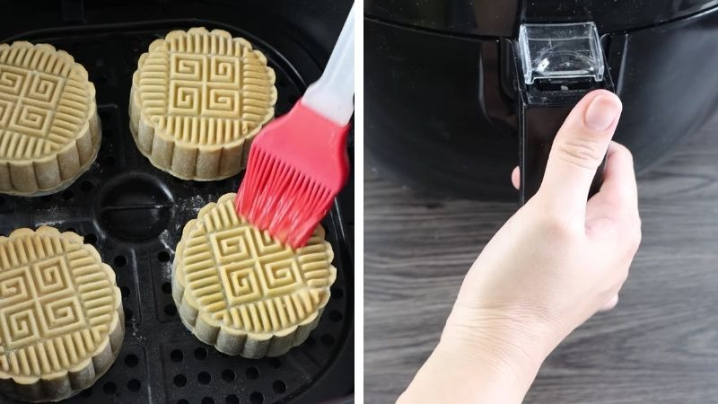 Quết hỗn hợp trứng lên bánh trung thu và nướng lần hai