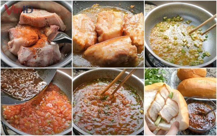 Quy trình làm nước sốt bánh mì thịt khìa với các bước chuẩn bị và chế biến nguyên liệu