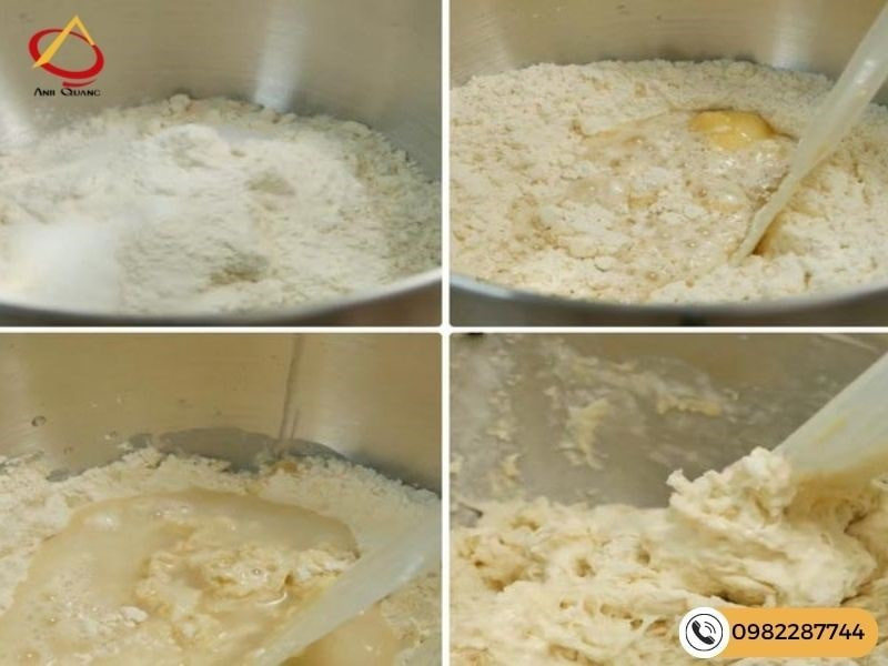Quy trình trộn bột mì, một trong các bước quan trọng khi sử dụng nguyên liệu làm bánh mì