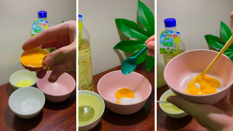 Sốt bơ trứng gà vàng mịn, sánh đặc sau khi đánh