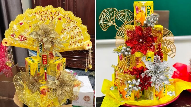 Tháp bánh trưng Tết đẹp và nhiều màu sắc