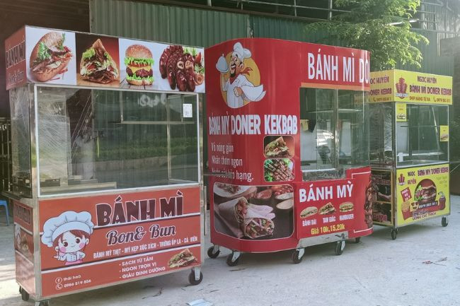 Thiết kế hiện đại tăng sự chuyên nghiệp cho xe bánh mì thịt nướng