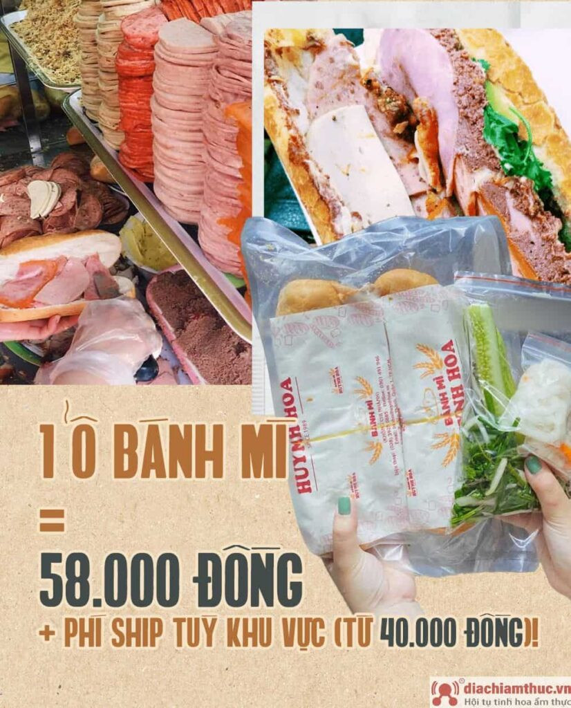 Thông tin giá cả minh bạch của một ổ bánh mì Huỳnh Hoa tại Sài Gòn