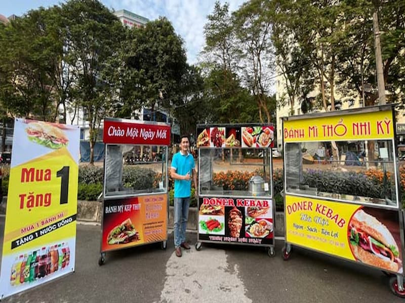 xe đẩy bánh mì thổ nhĩ kỳ kích thước trung bình