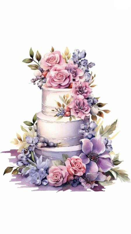 Ảnh hoa sinh nhật vẽ tay nghệ thuật cho điện thoại