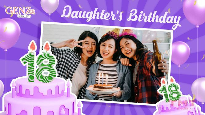 Ảnh minh họa lời chúc sinh nhật con gái 18 tuổi đáng yêu và ngọt ngào từ gia đình.
