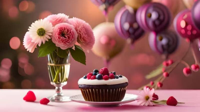 Ảnh nền bánh sinh nhật AI