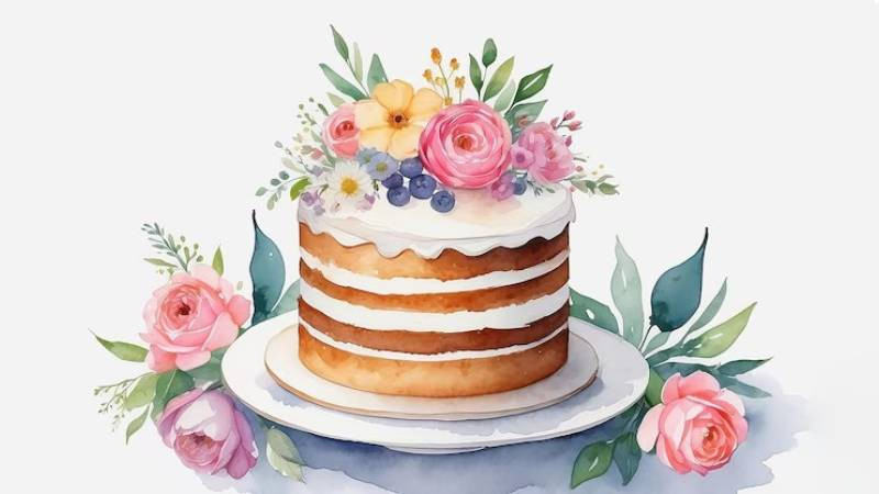 Ảnh vẽ tay bánh sinh nhật dễ thương
