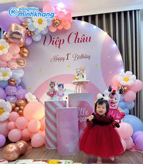 Backdrop sinh nhật bé gái Diệp Châu