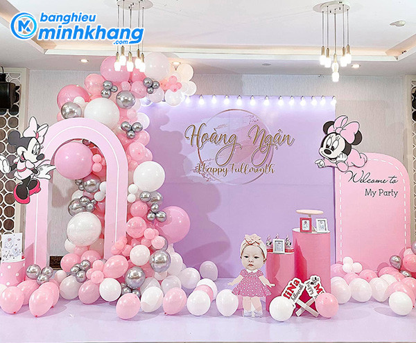 Backdrop sinh nhật bé gái Hoàng Ngân