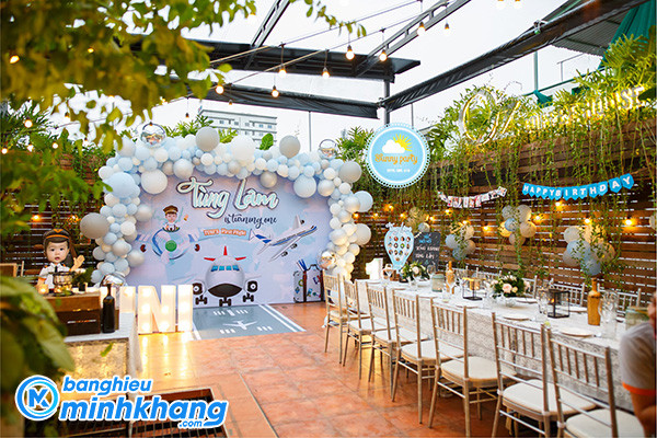 Backdrop sinh nhật bé trai Tùng Lâm