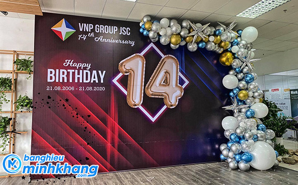 backdrop sinh nhật công ty VNP Group JSC