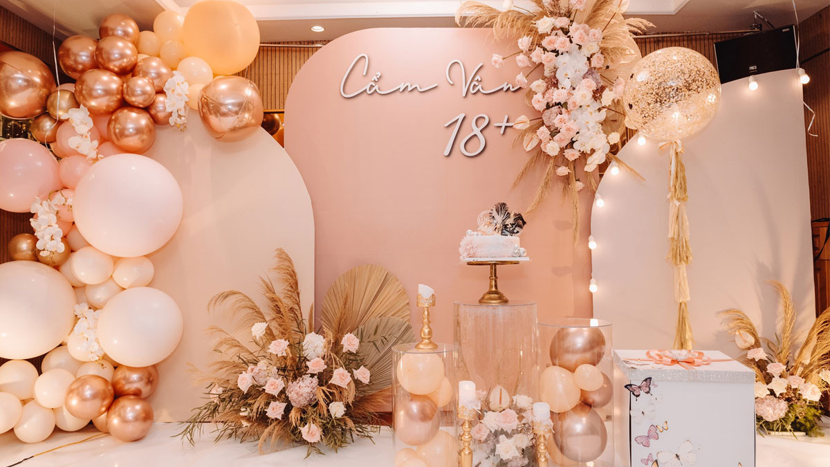 Background hình nền sinh nhật màu hồng pastel