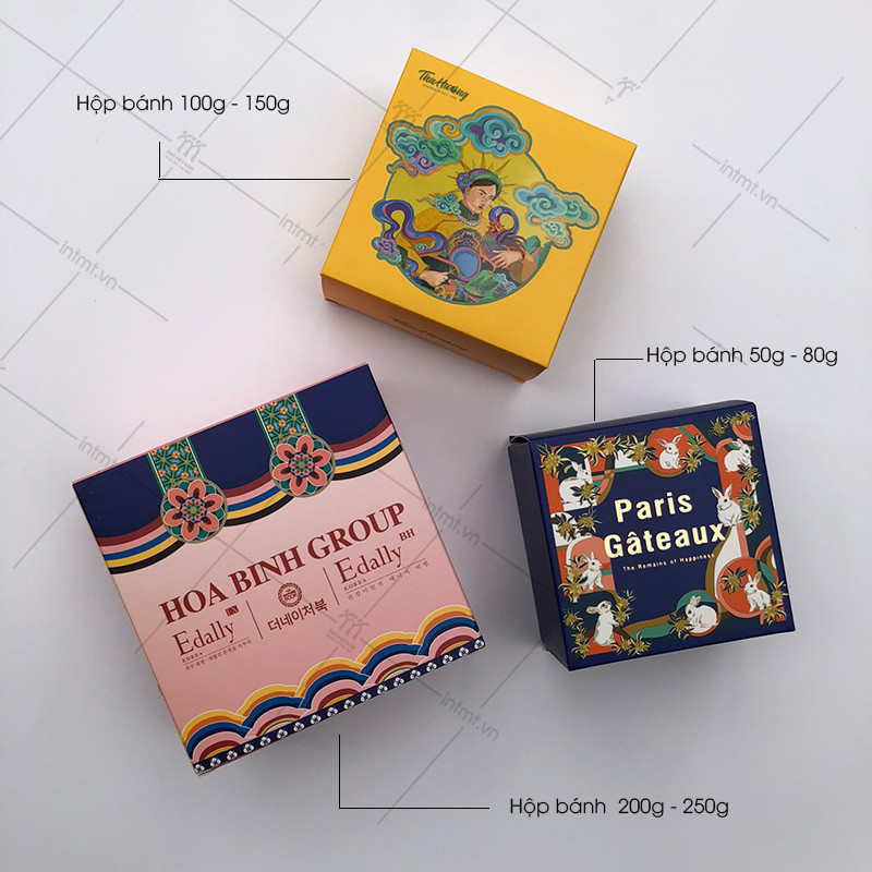 Bảng quy chuẩn kích thước hộp đựng bánh trung thu con theo từng trọng lượng bánh
