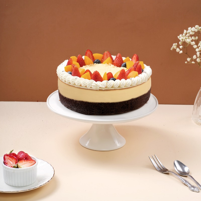 Bánh flan gato trái cây cho bé trai 10 tuổi, nhiều màu sắc