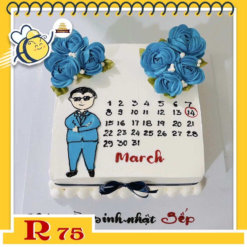 Bánh kem in hình ba với nụ cười rạng rỡ