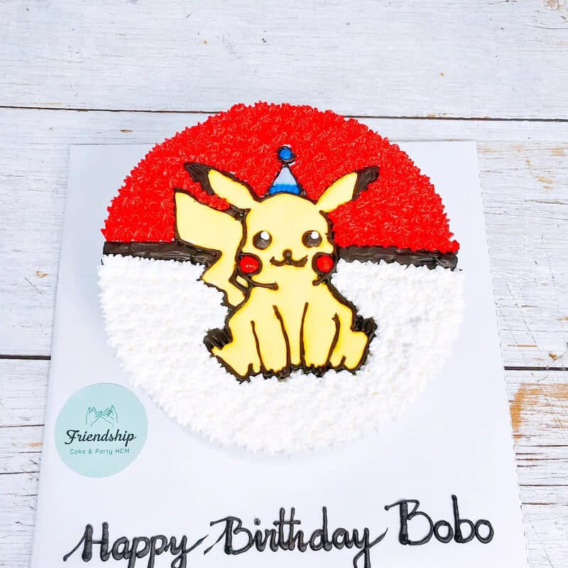 Bánh kem Pikachu ngộ nghĩnh, chủ đề game cho bé trai 14 tuổi