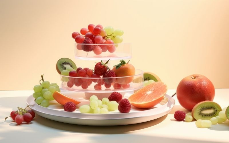Bánh kem trắng trang trí dâu tây và kiwi tươi rực rỡ