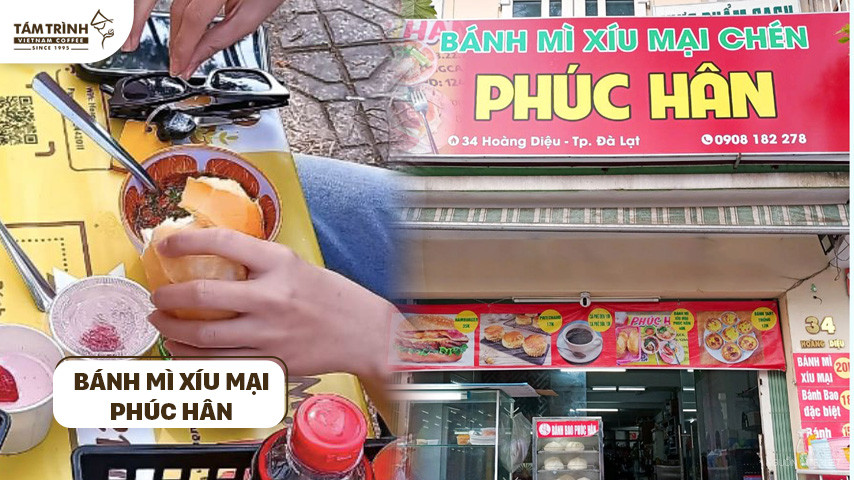 Bánh mì xíu mại Phúc Hân nóng hổi, thịt viên chắc