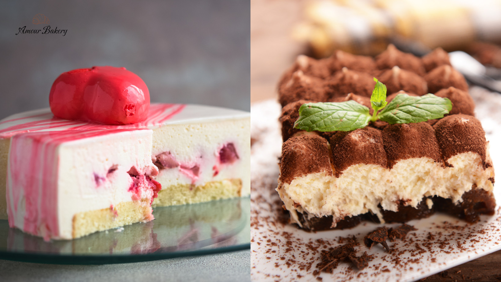 Bánh mousse và tiramisu với cấu trúc khác biệt rõ rệt về thành phần chính