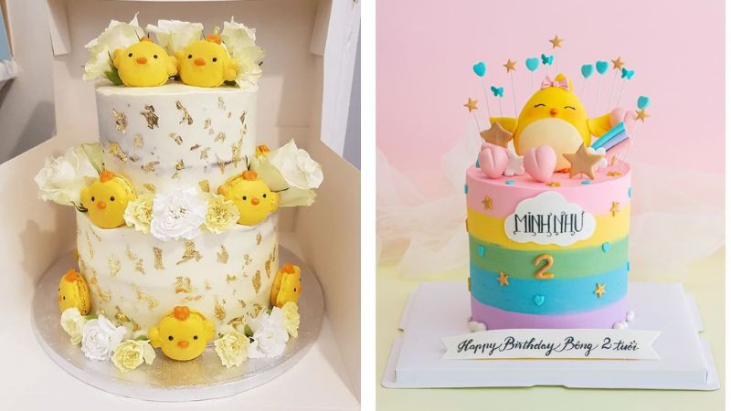 Bánh sinh nhật con gà 2 tầng độc đáo