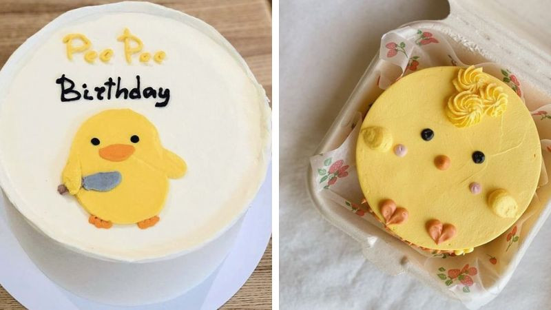 Bánh sinh nhật con gà mái ấm áp