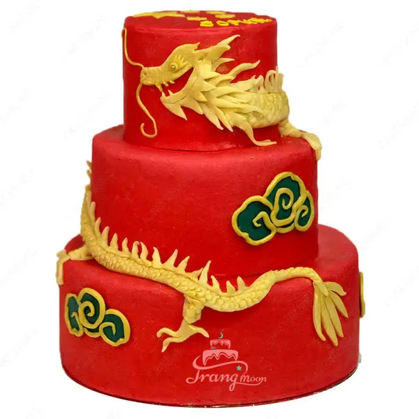 Bánh sinh nhật con rồng vàng mang ý nghĩa may mắn cho người thân yêu