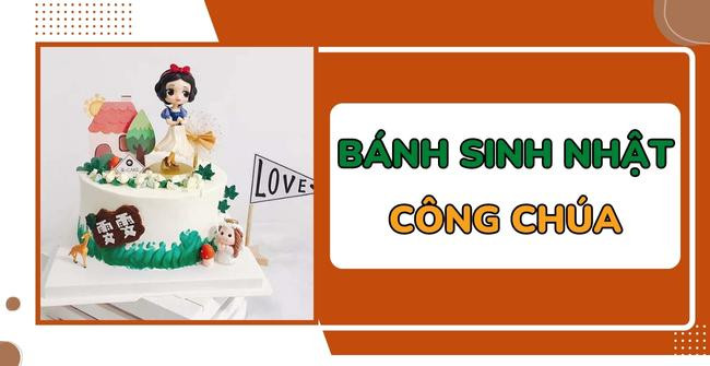 Bánh sinh nhật công chúa màu hồng với vương miện