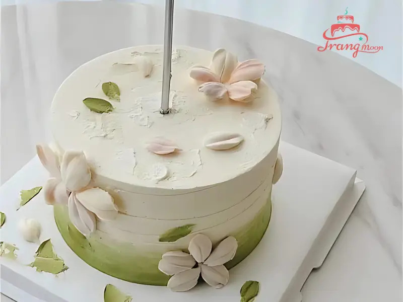 Bánh sinh nhật Hàn Quốc cho nữ hình hoa hồng màu pastel