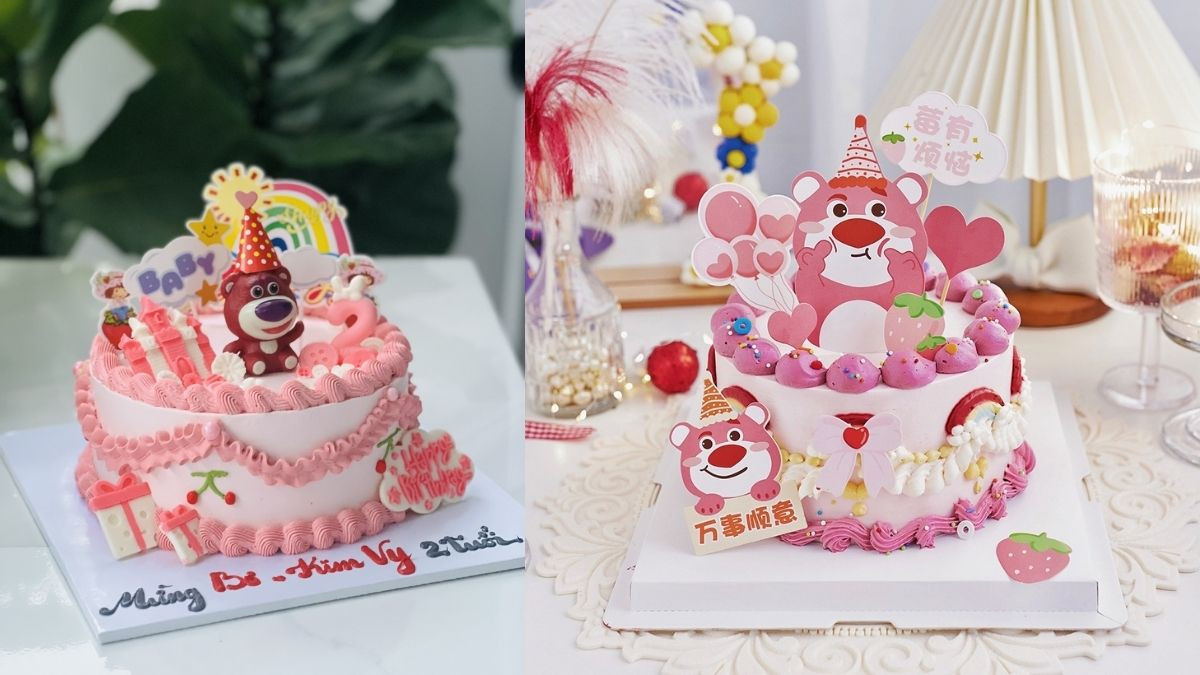 Bánh sinh nhật hình gấu dâu Lotso
