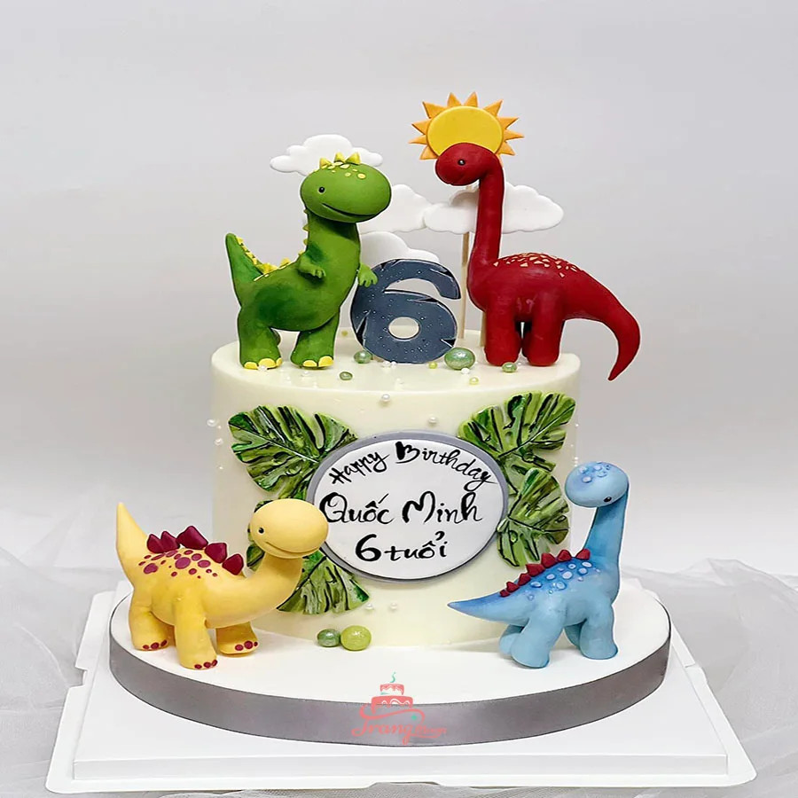 Bánh sinh nhật hình khủng long T-Rex đáng yêu cho bé