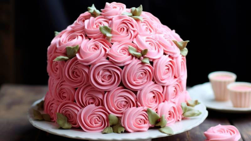 Bánh sinh nhật nghệ thuật cùng hoa