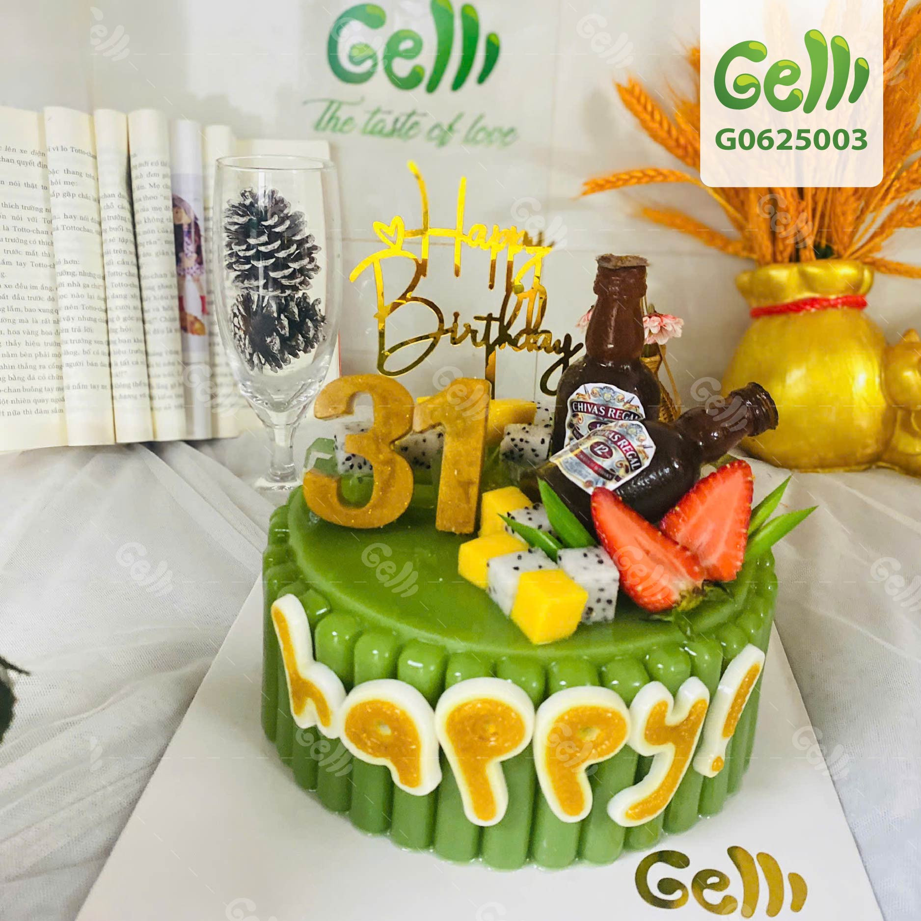 Bánh sinh nhật rau câu Chivas tinh tế, sang trọng, đậm chất riêng