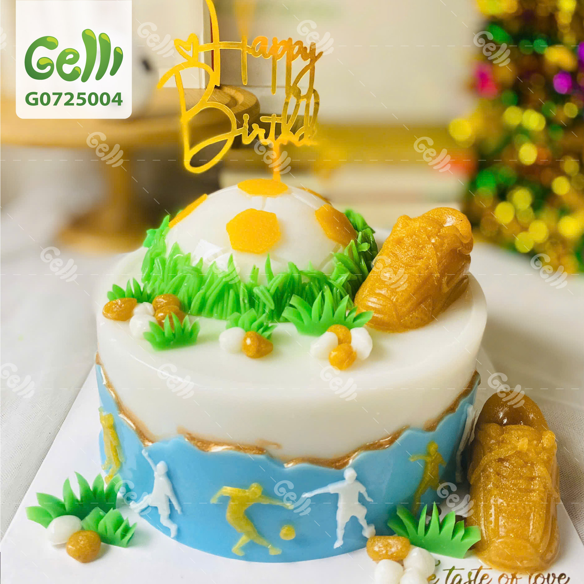 Bánh sinh nhật rau câu quả bóng vàng