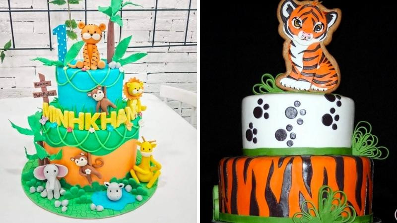 Bánh sinh nhật tuổi hổ 2 tầng sang trọng