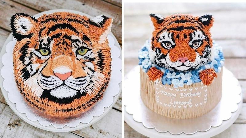 Bánh sinh nhật tuổi hổ đẹp, uy dũng