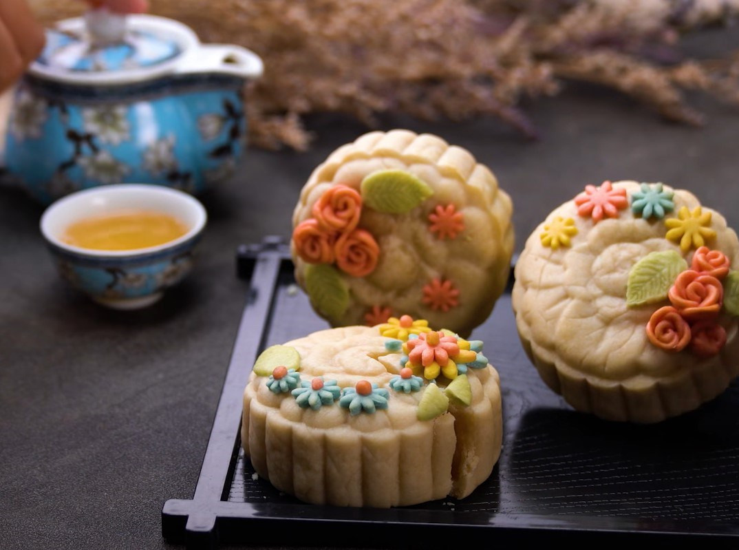 Bánh Trung thu hoa nổi 3D