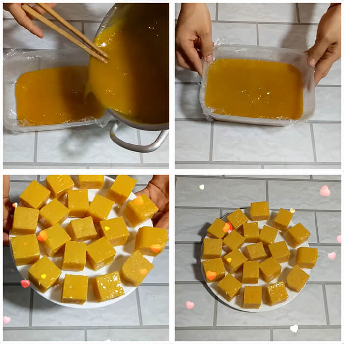Bánh xoài dẻo thành phẩm, công thức bánh đơn giản từ bột bắp cho bé