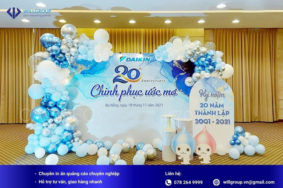 banner sinh nhật công ty Daikin với phong cách tối giản