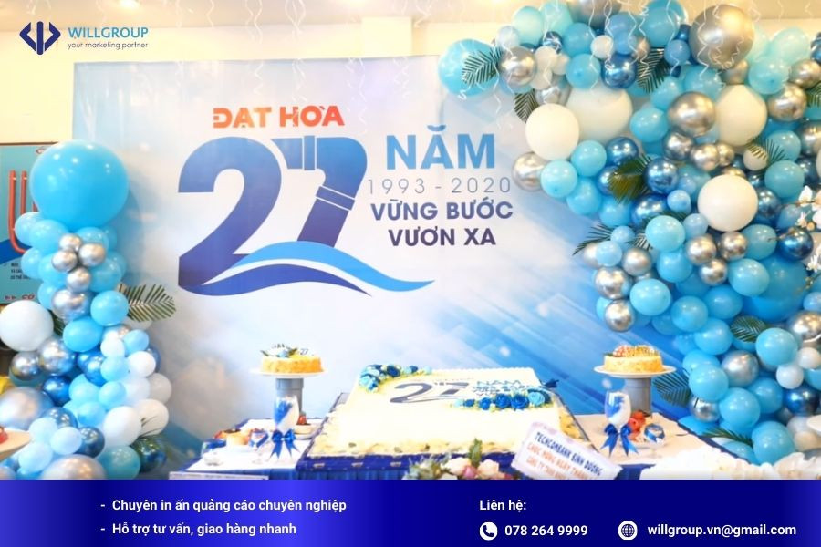 banner sinh nhật công ty Đạt Hòa thể hiện sự phát triển