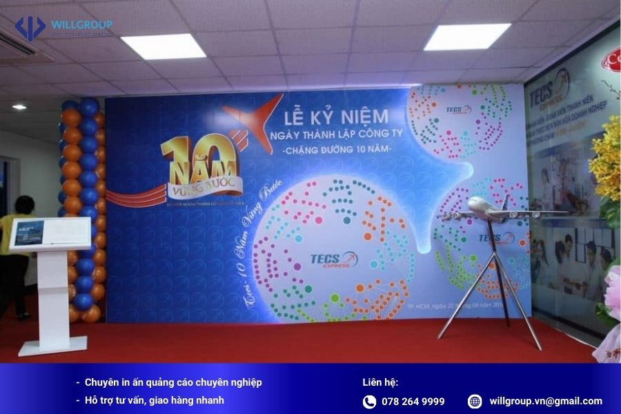 banner sinh nhật công ty TECS Express với hình ảnh bay bổng
