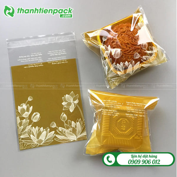 Bao bì đựng bánh trung thu đơn giản với họa tiết truyền thống