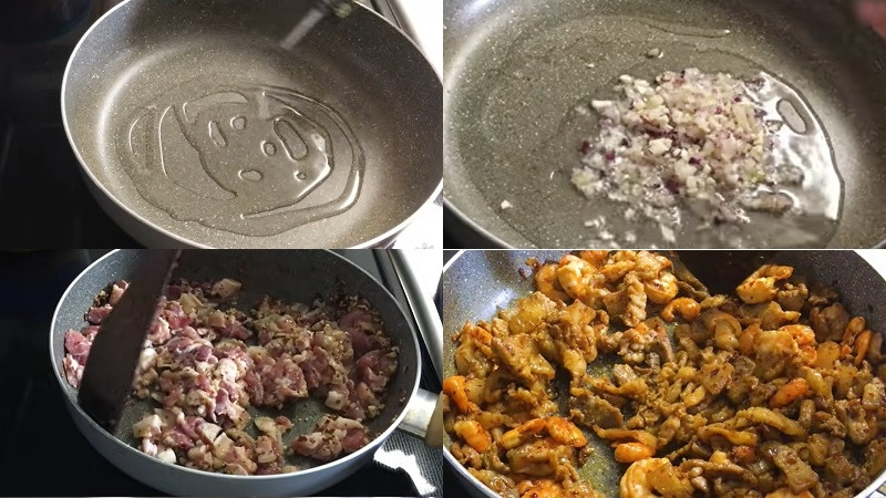 Bát nhân tôm thịt xào cho bánh bột lọc