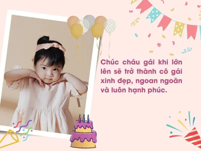 Bé gái xinh xắn cười tươi bên bánh sinh nhật 3 tuổi màu hồng